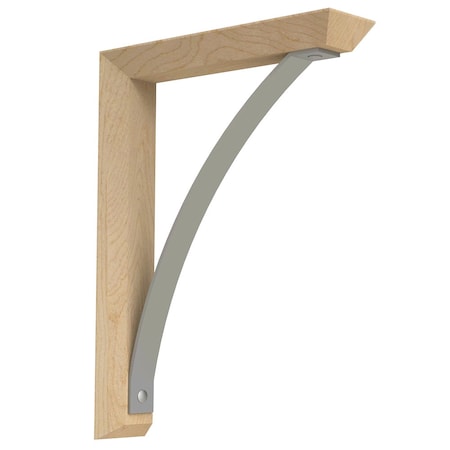 Designs Of Distinction Large Bauhaus Bracket with Brushed Aluminum Arch - Hard Maple 01600016HMBA1